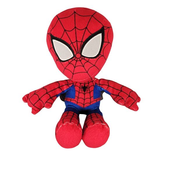 Marvel Spiderman Plush Doll 9" Red Blue Stuffed Toy Mattel 2021 Superhero - Picture 3 of 11